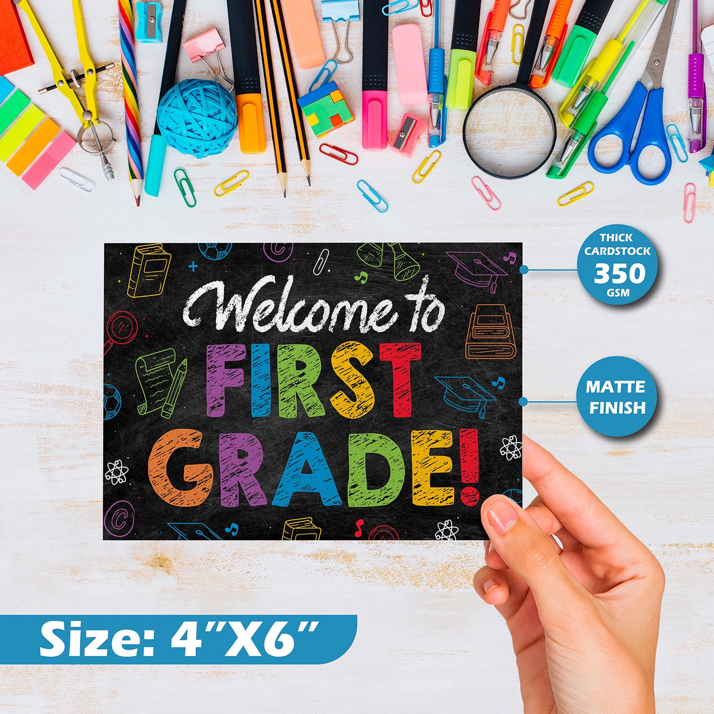 1st Grade Postcards ( Back to School ) - 50 Pack 4"X6"