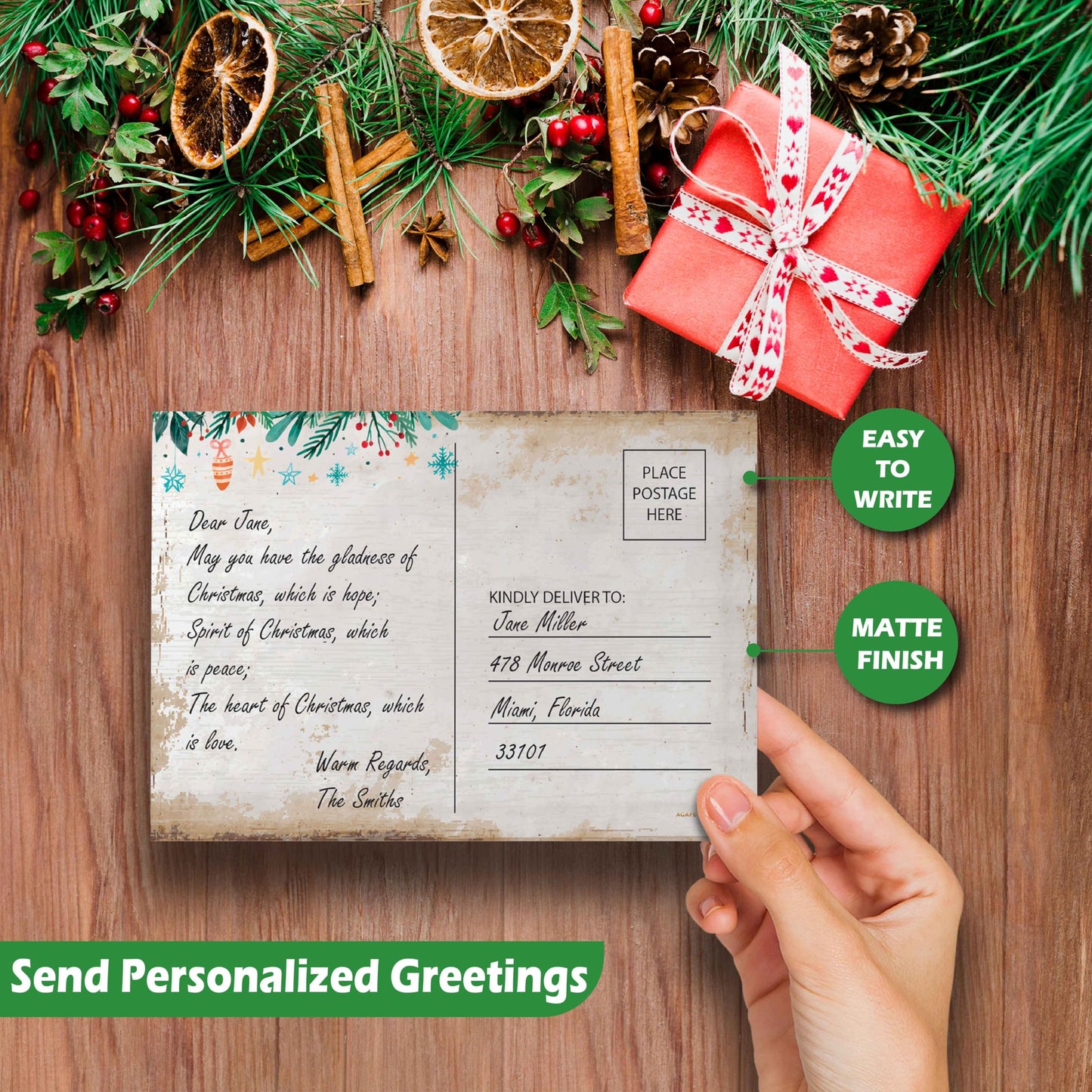 Christmas Postcards for Mailing - (4"X6") Dog