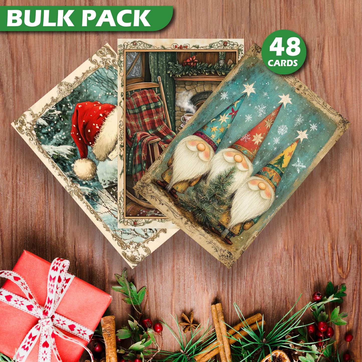 Christmas Postcards : Vintage Holiday Postcards for Mailing - (4" x 6")