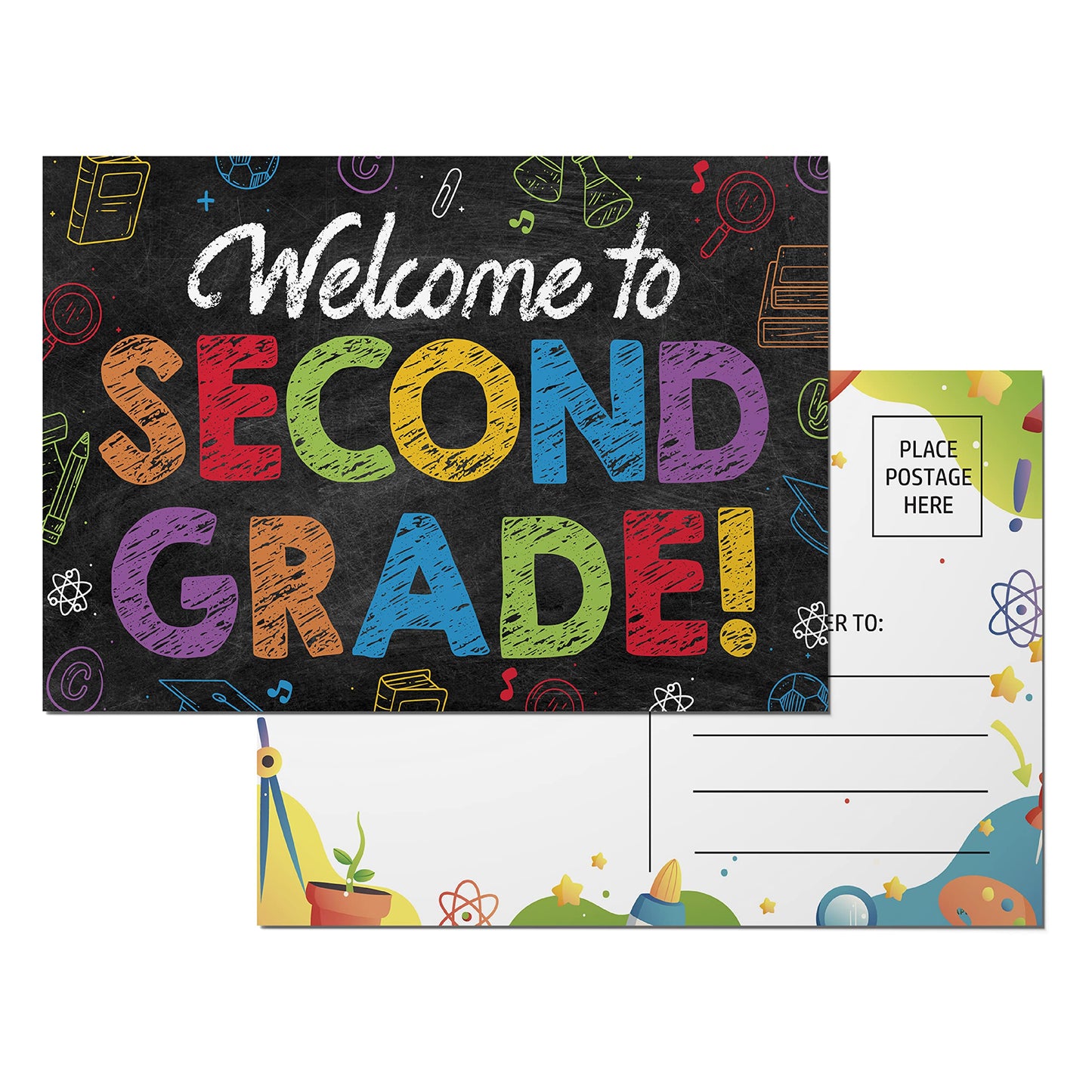 2nd Grade Postcards ( Back to School ) - 50 Pack 4"X6"