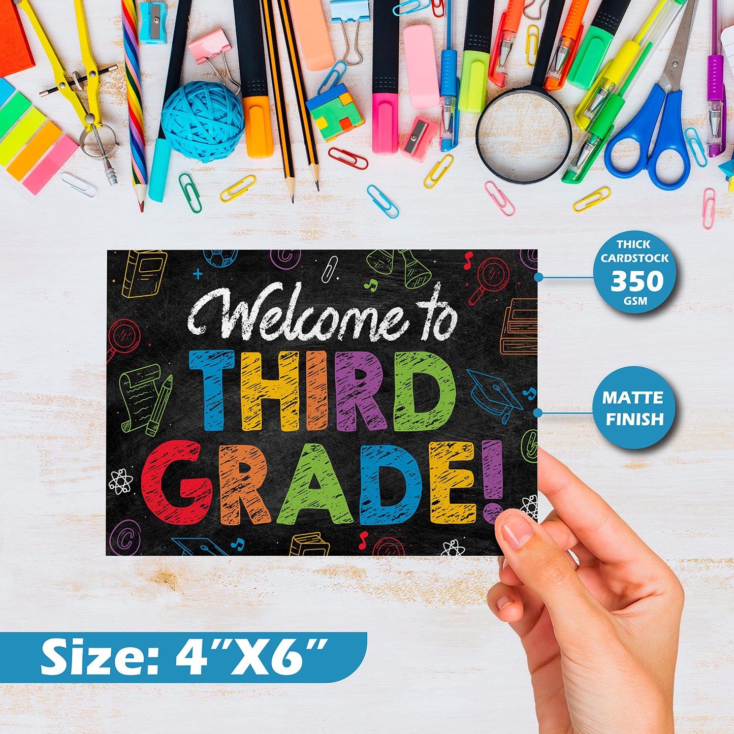 3rd Grade Postcards ( Back to School ) - 50 Pack 4"X6"