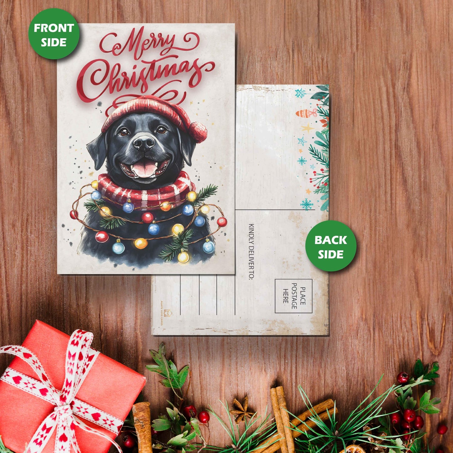 Christmas Postcards for Mailing - (4"X6") Dog