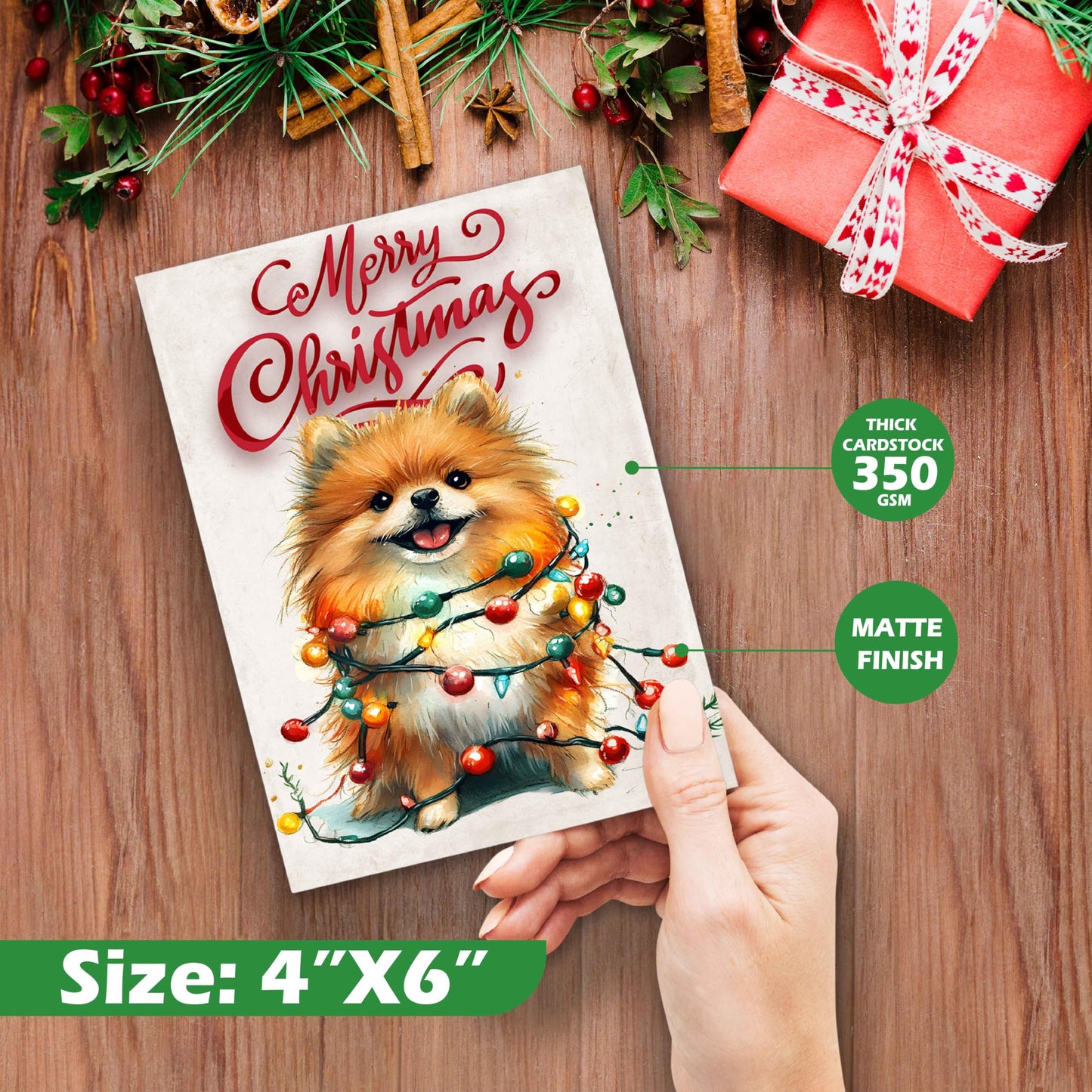Christmas Postcards for Mailing - (4"X6") Dog