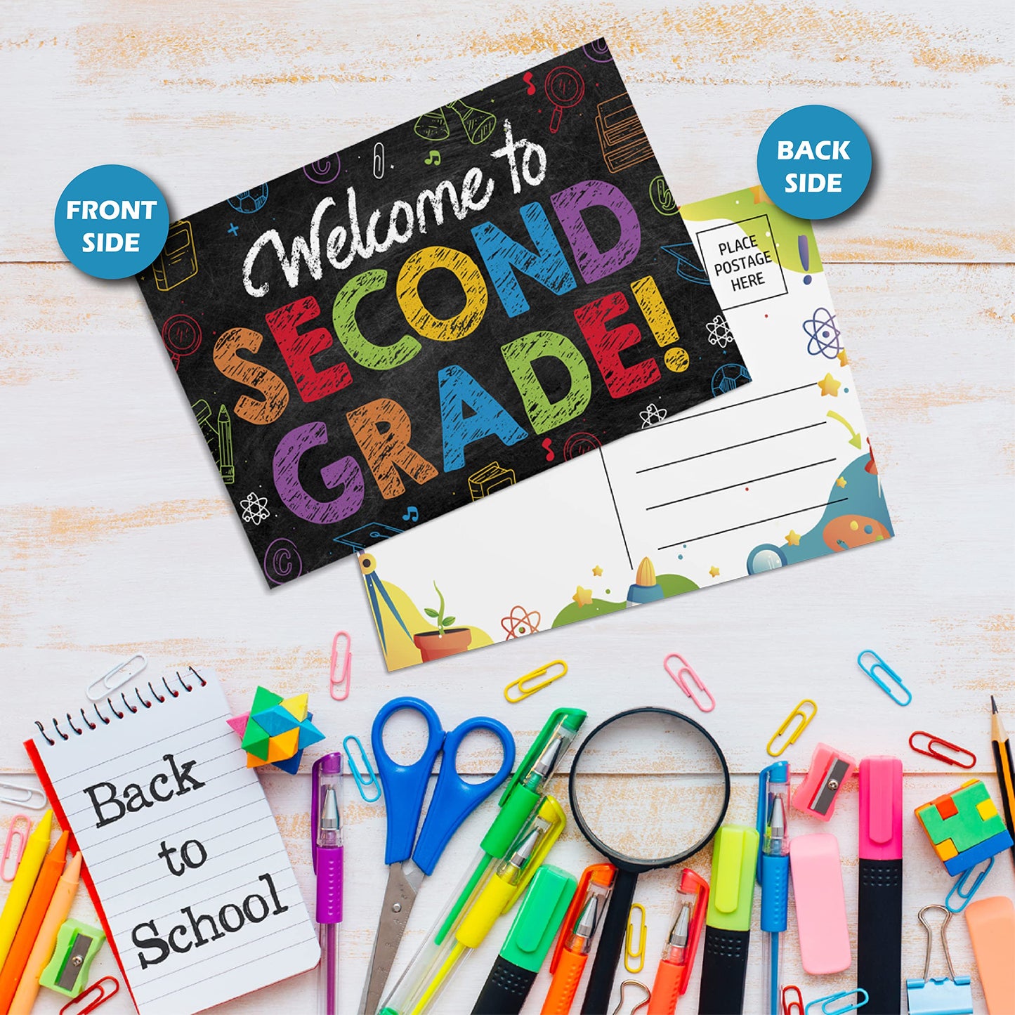 2nd Grade Postcards ( Back to School ) - 50 Pack 4"X6"