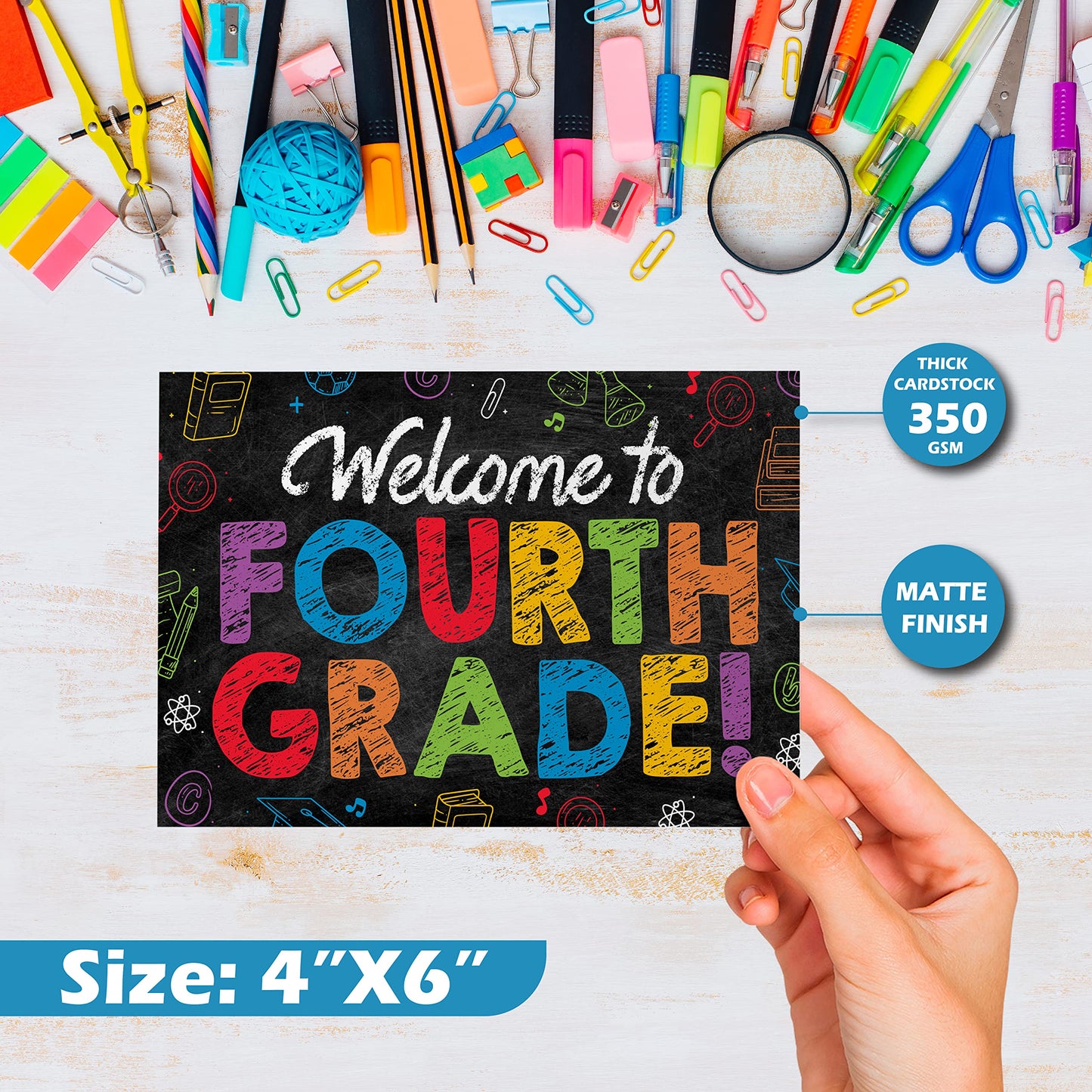4th Grade Postcards ( Back to School ) - 50 Pack 4"X6"