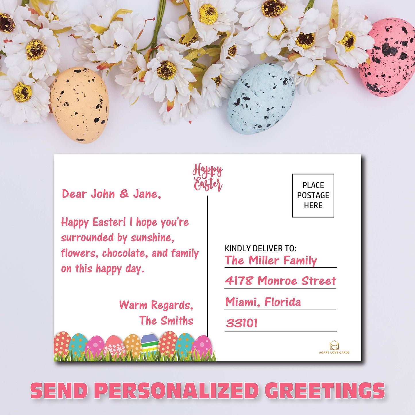 Happy Easter Postcards - (48-Pack, 6 Different Designs)