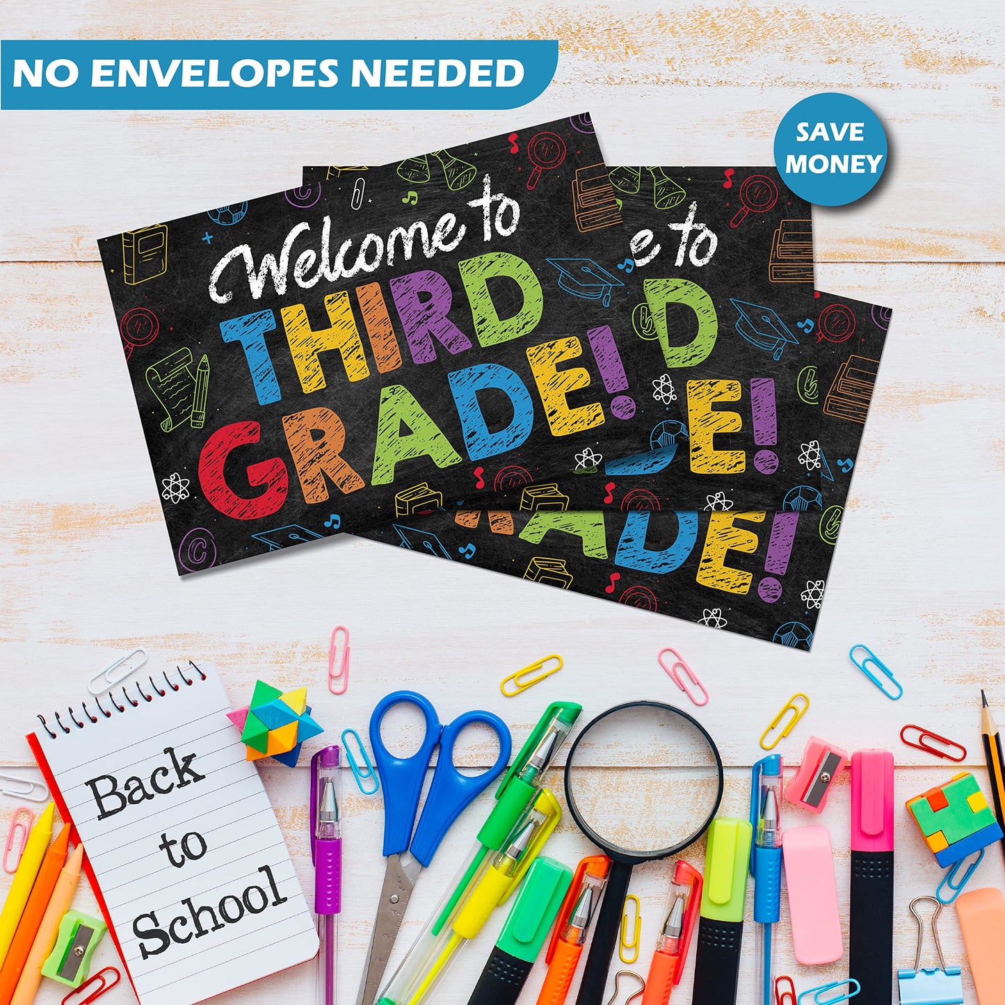 3rd Grade Postcards ( Back to School ) - 50 Pack 4"X6"