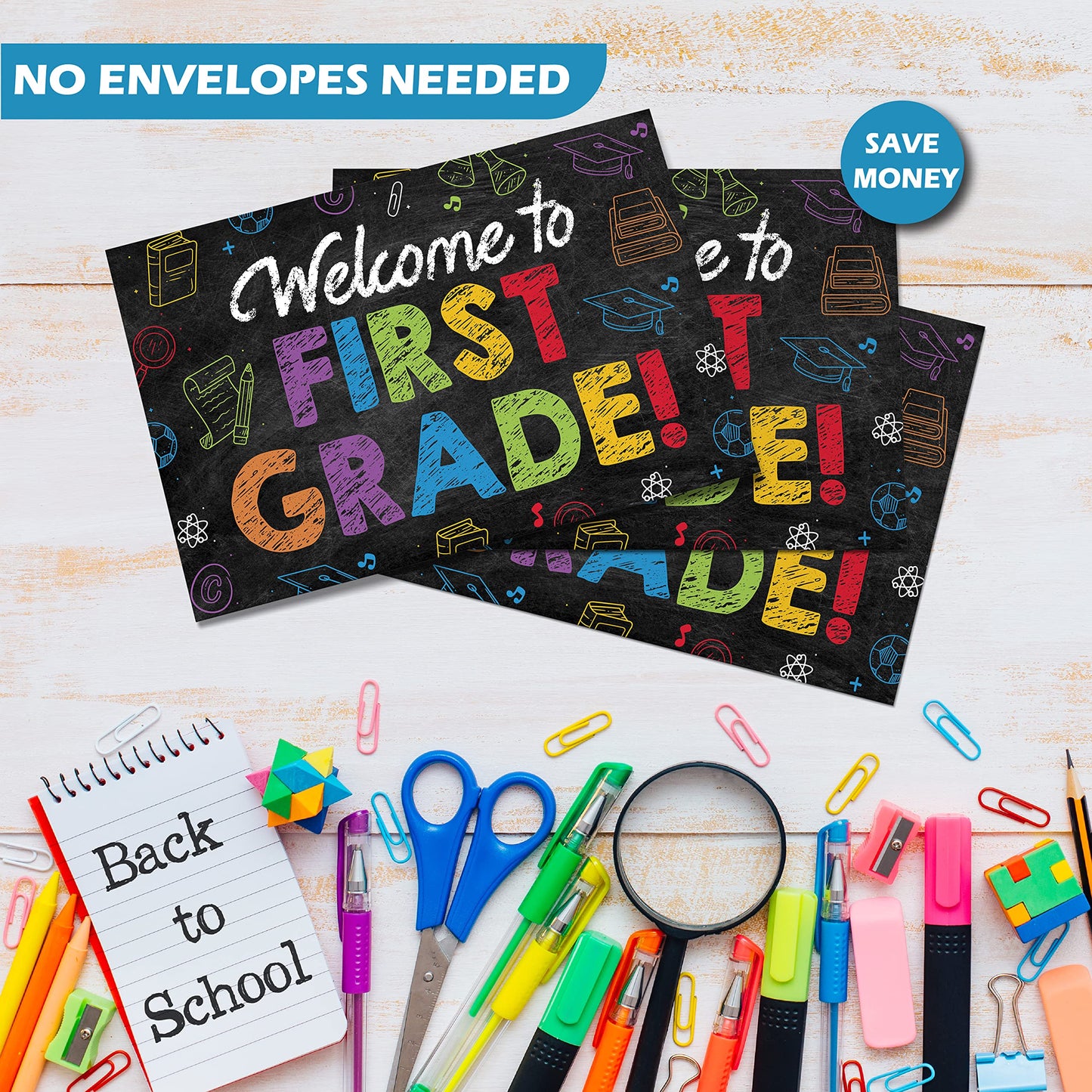 1st Grade Postcards ( Back to School ) - 50 Pack 4"X6"