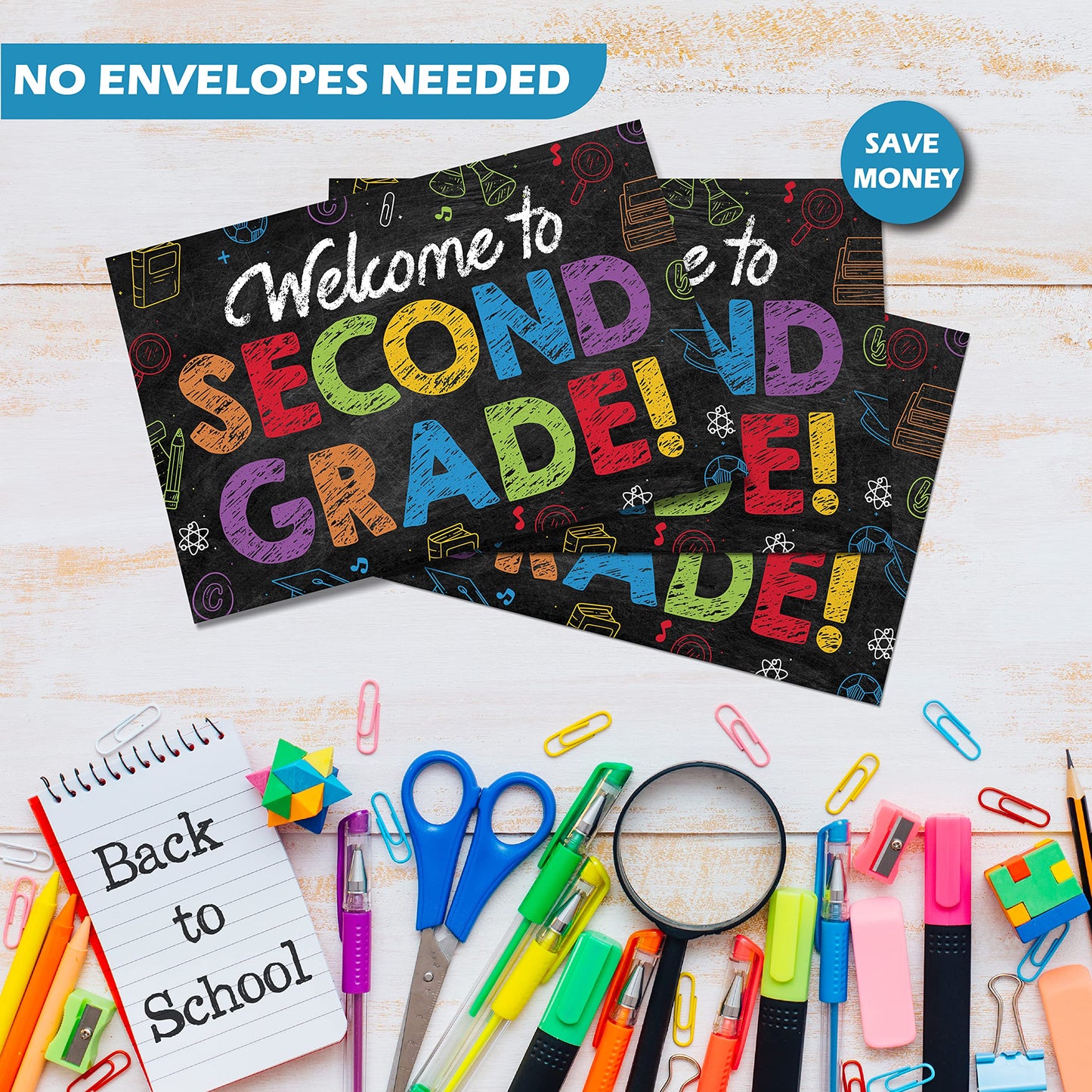 2nd Grade Postcards ( Back to School ) - 50 Pack 4"X6"