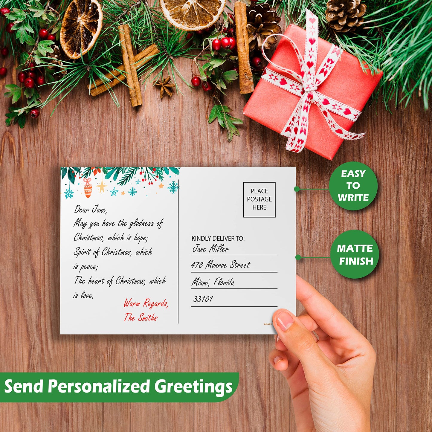 Happy Holiday Postcards / Christmas Postcards - ( 4" X 6" )