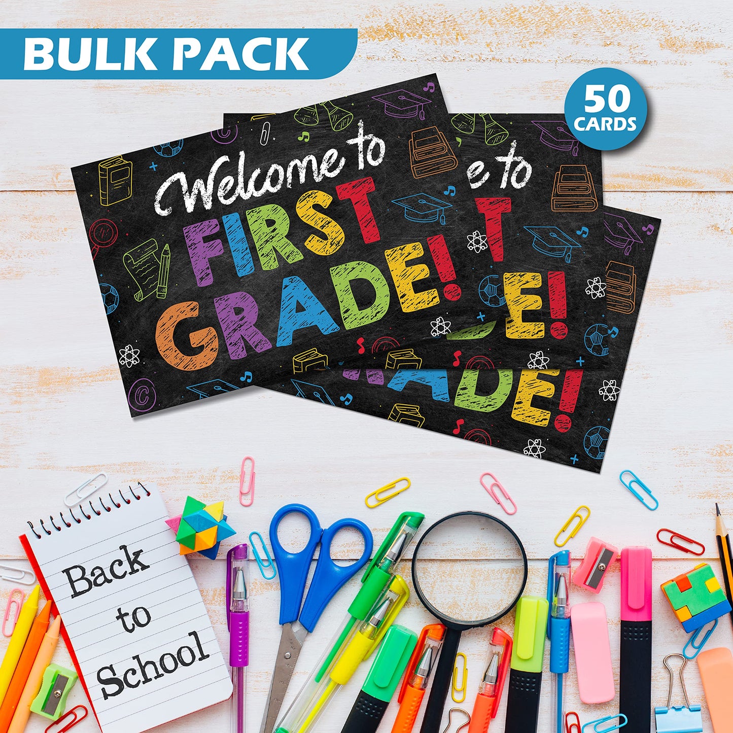 1st Grade Postcards ( Back to School ) - 50 Pack 4"X6"