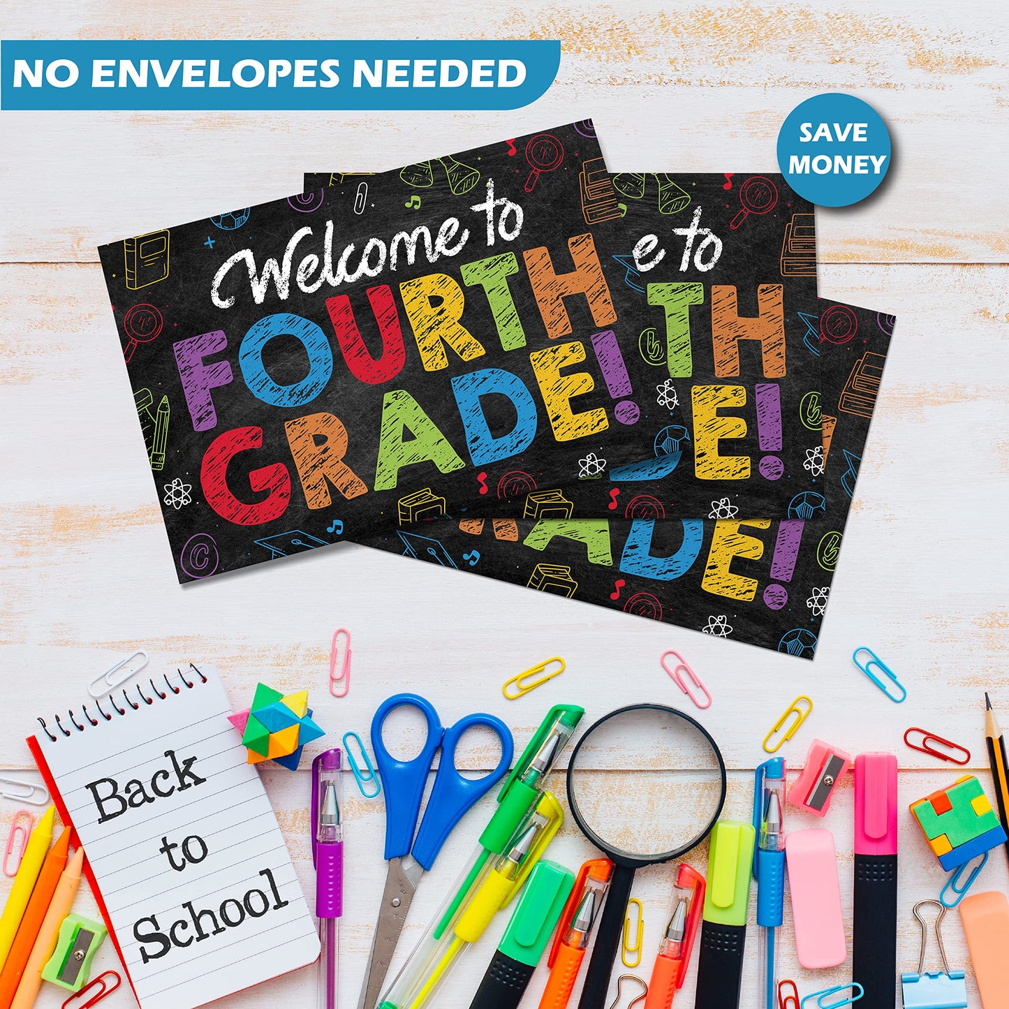 4th Grade Postcards ( Back to School ) - 50 Pack 4"X6"