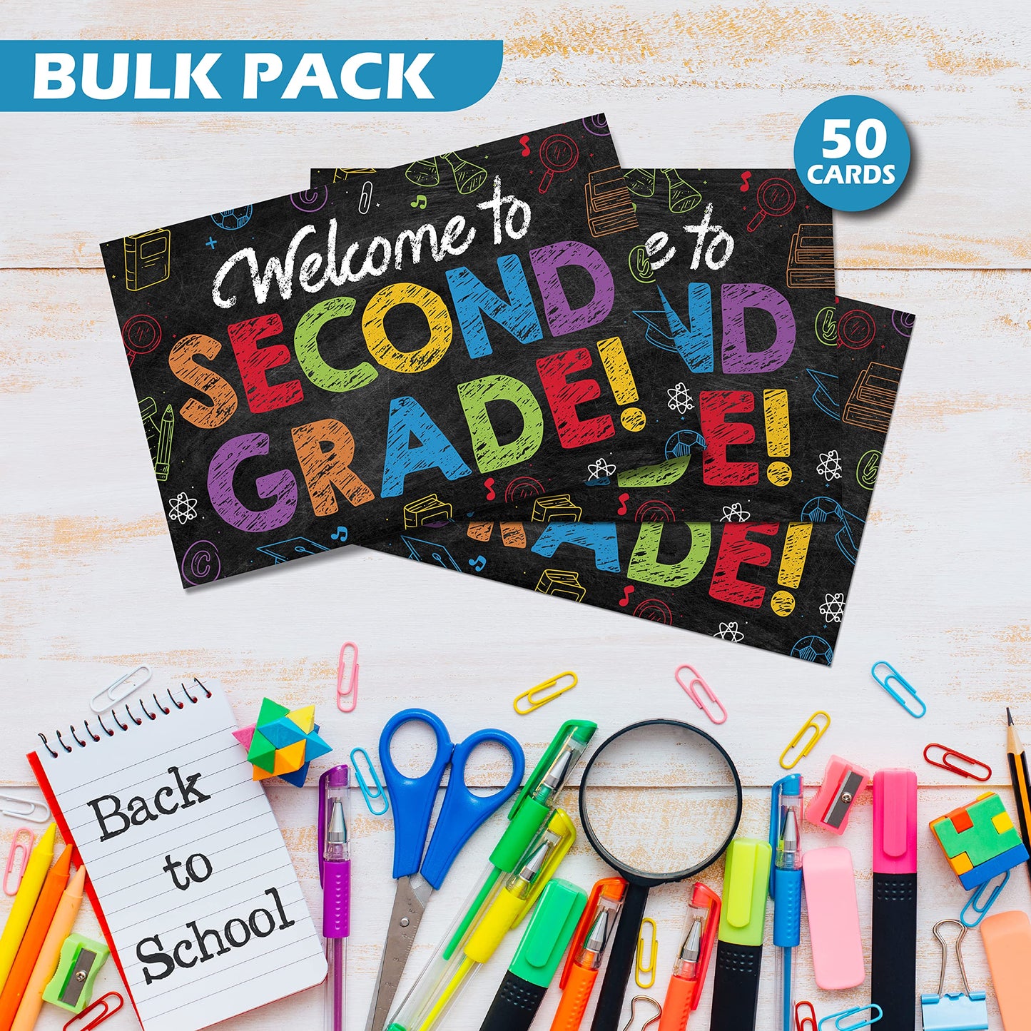 2nd Grade Postcards ( Back to School ) - 50 Pack 4"X6"